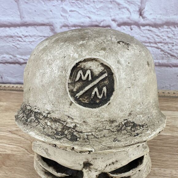 Metal Mulisha Life Size Skull Made 9/12/2011. Cracked. 7" Tall - Picture 3 of 10